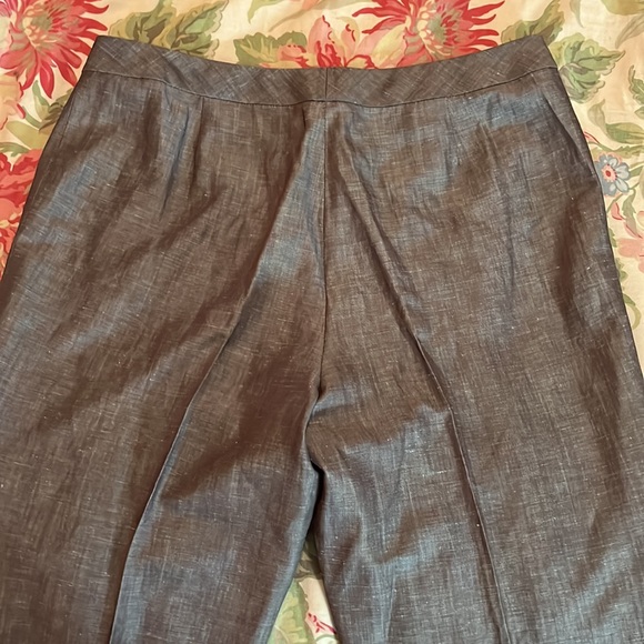 Lafayette 148 Size 14 Flat-Front Career Trouser Virgin Wool + Linen $328 NEW - Picture 5 of 16